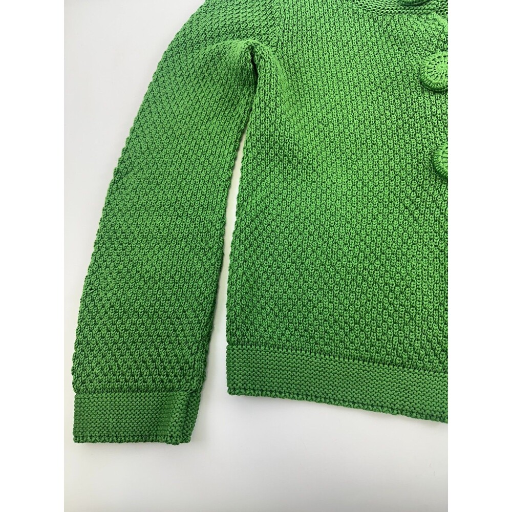 Boden Knit Cardigan Kelly Green Snap Covered Faux Buttons Chunky WK734 Womens 4 - Picture 10 of 16